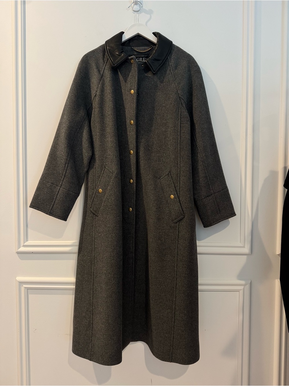 J.Crew Long Barn Jacket in Drapey Wool Blend, Size Small